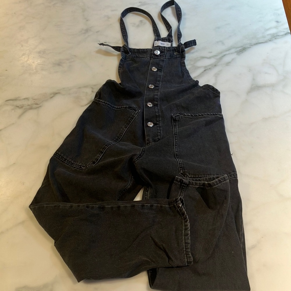 Black Denim Overalls